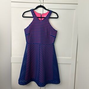“Megyn” Stripped Crochet Party Dress